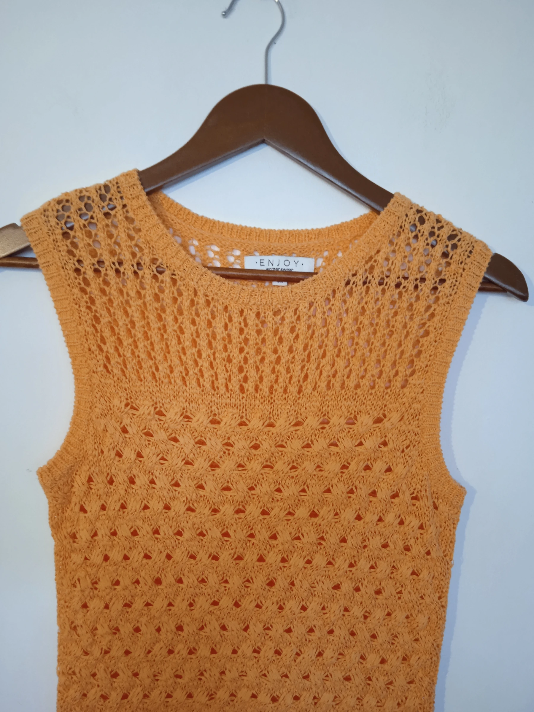 Long fluorescent orange crochet tank top Enjoy size M/38 – photo 2